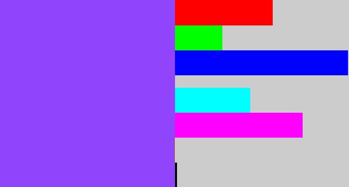 Hex color #9045fc - purpley