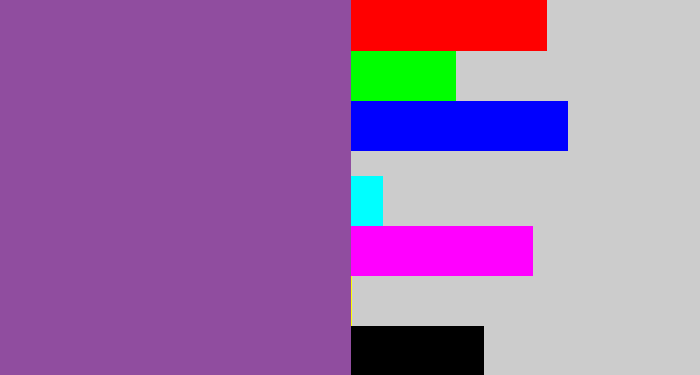 Hex color #904d9f - medium purple