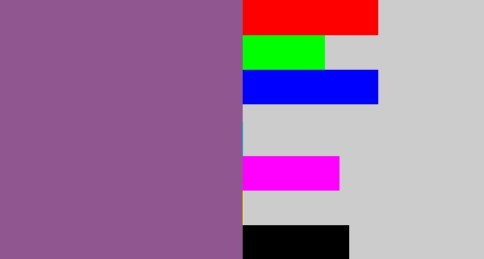 Hex color #905690 - purplish