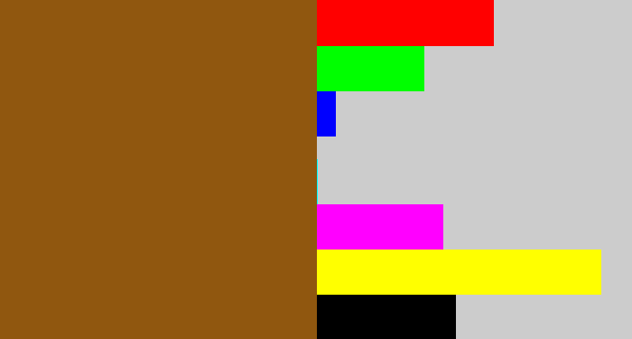 Hex color #90570f - warm brown