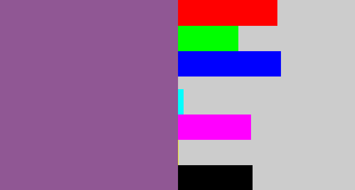 Hex color #905794 - purplish