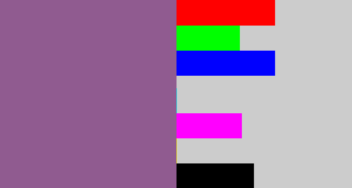 Hex color #905b90 - purplish