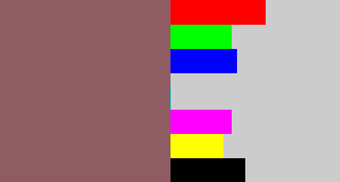 Hex color #905c63 - dark mauve