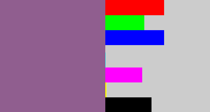 Hex color #905e8f - purplish