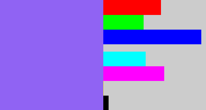 Hex color #9063f3 - purpley