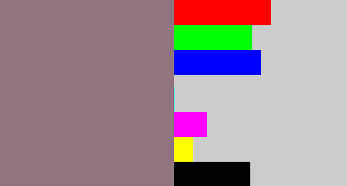 Hex color #907480 - purple grey
