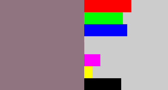 Hex color #907581 - purple grey