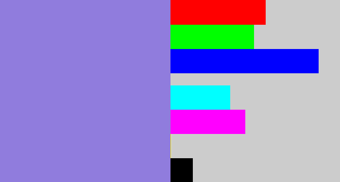 Hex color #907cdd - perrywinkle