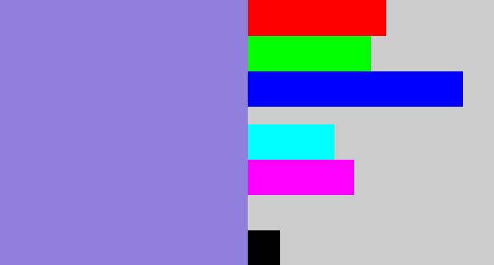 Hex color #907fdd - perrywinkle