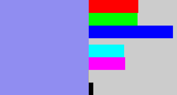 Hex color #908df1 - lavender blue