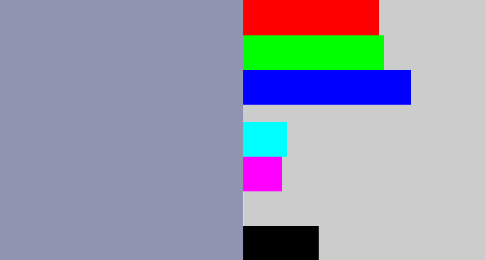 Hex color #9094b0 - bluey grey