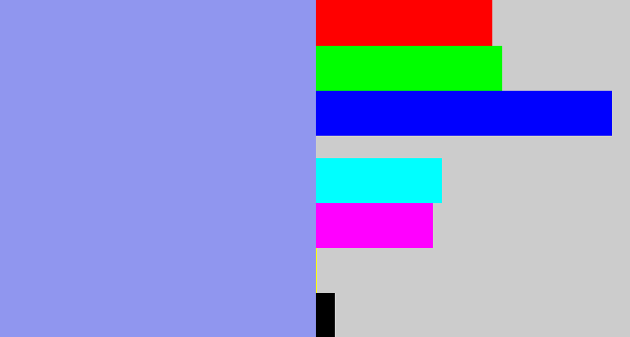 Hex color #9096ef - periwinkle blue