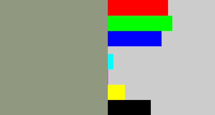 Hex color #90987f - grey/green