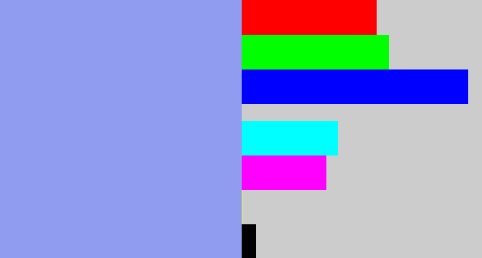 Hex color #909cf0 - periwinkle blue