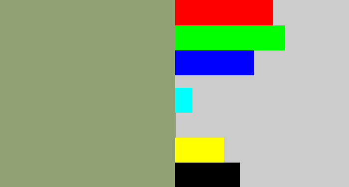 Hex color #90a073 - grey/green