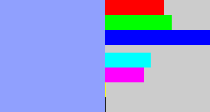 Hex color #90a0fe - periwinkle blue