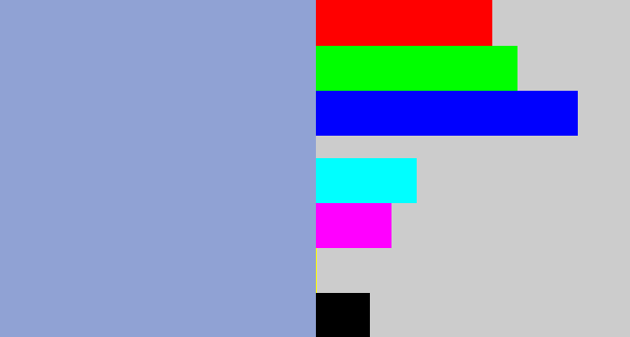 Hex color #90a2d4 - light grey blue