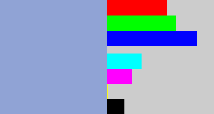 Hex color #90a3d5 - light grey blue