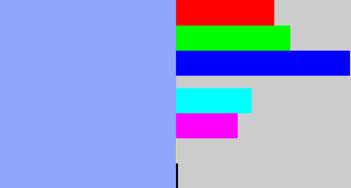 Hex color #90a5fc - periwinkle blue