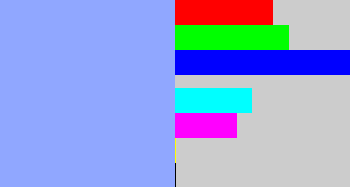 Hex color #90a7ff - periwinkle blue