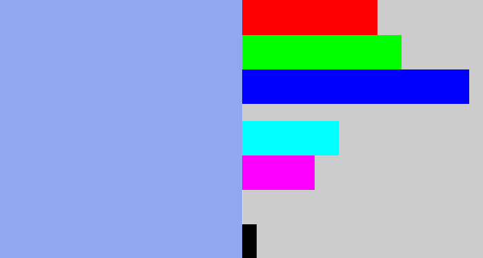 Hex color #90a8ef - periwinkle blue