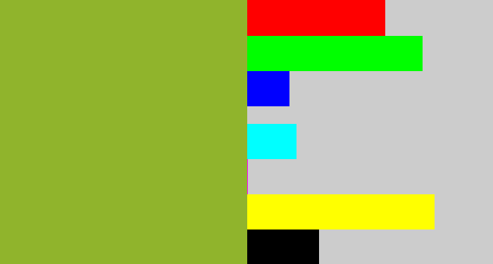 Hex color #90b42c - avocado