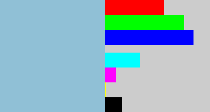 Hex color #90c0d6 - light grey blue
