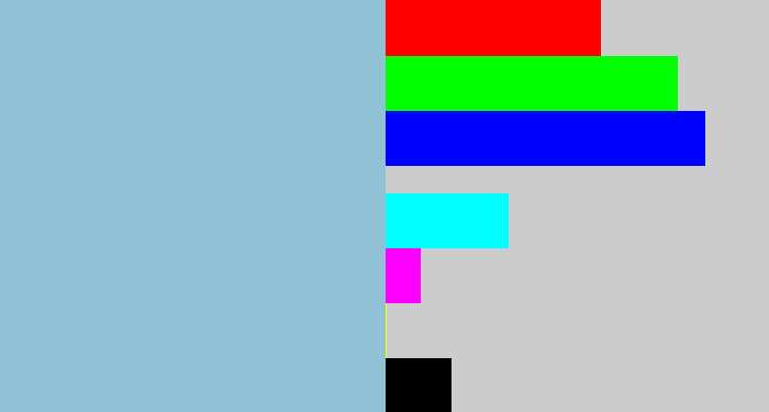 Hex color #90c1d4 - light grey blue