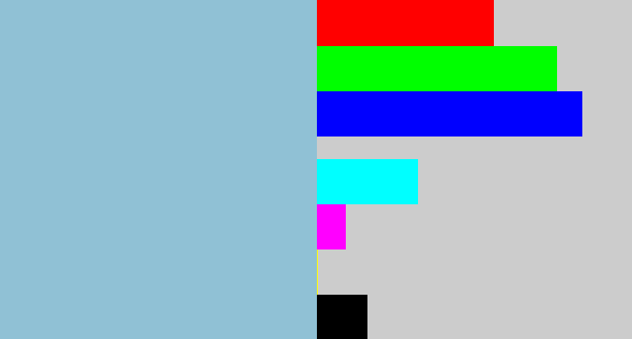 Hex color #90c1d5 - light grey blue