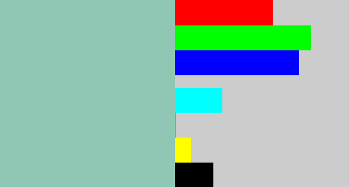 Hex color #90c6b4 - pale teal