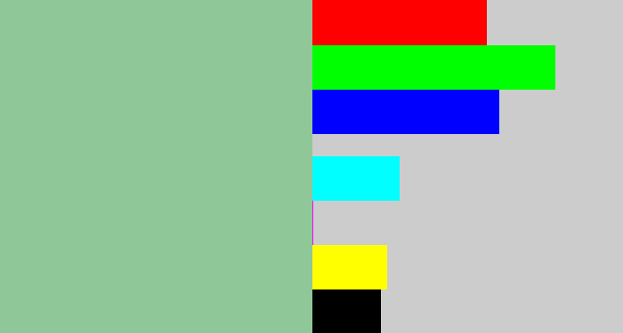 Hex color #90c798 - greenish grey