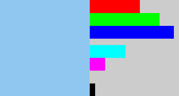 Hex color #90c7f0 - light blue