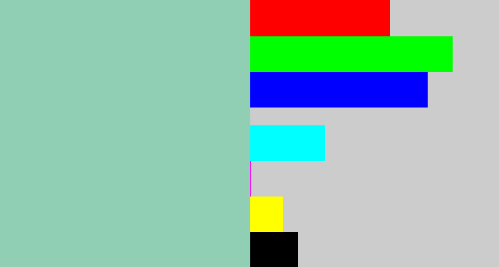 Hex color #90cfb4 - pale teal