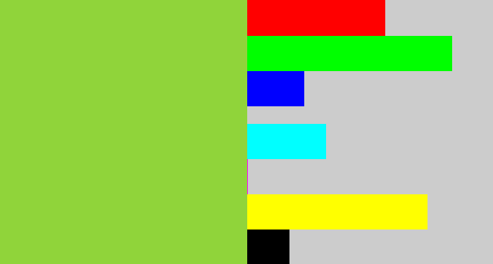 Hex color #90d43a - kiwi green