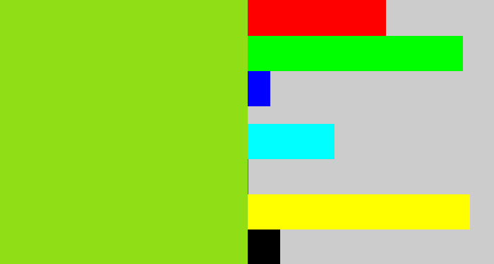 Hex color #90de16 - slime green