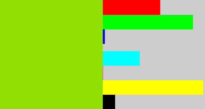 Hex color #90e004 - slime green