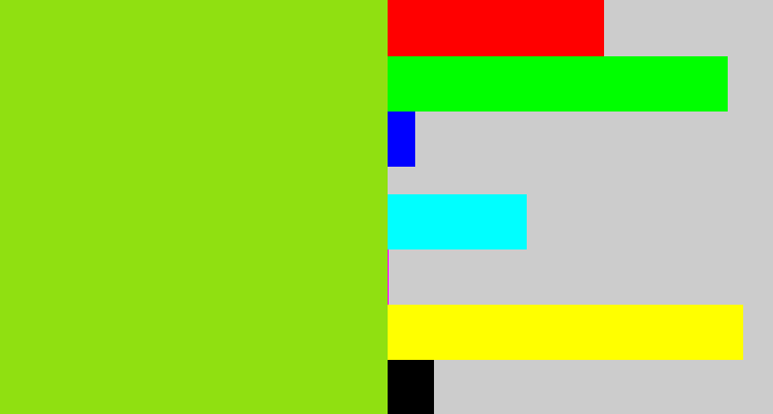 Hex color #90e011 - slime green