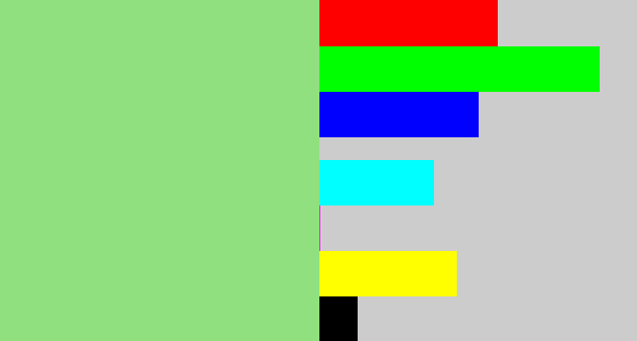 Hex color #90e07f - light green