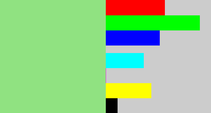 Hex color #90e281 - light green