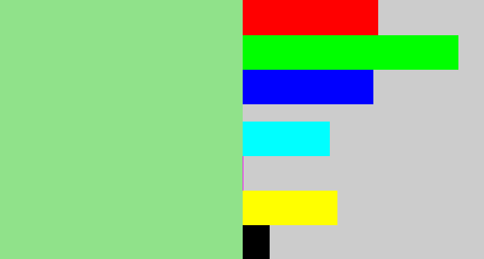 Hex color #90e28a - light green