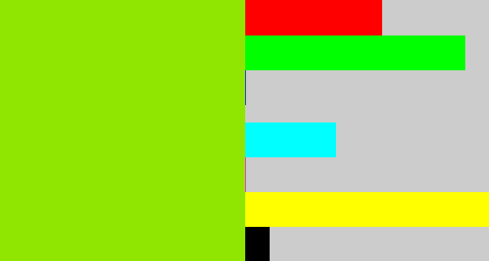 Hex color #90e601 - bright lime