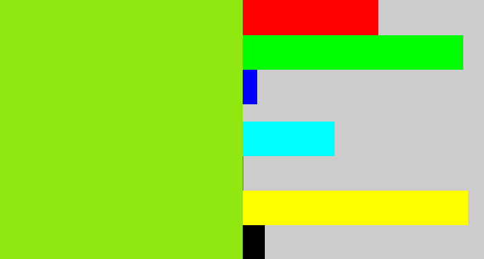 Hex color #90e810 - acid green