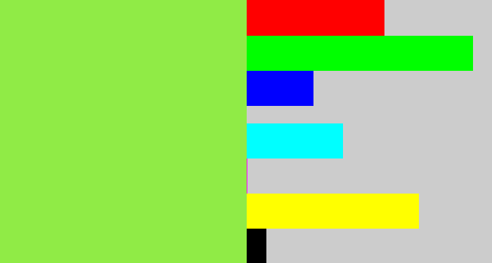 Hex color #90eb46 - kiwi green