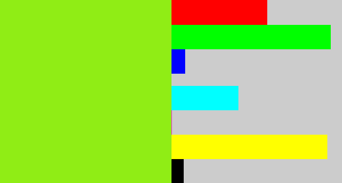 Hex color #90ed15 - acid green