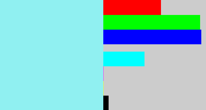 Hex color #90f0f1 - robin's egg blue