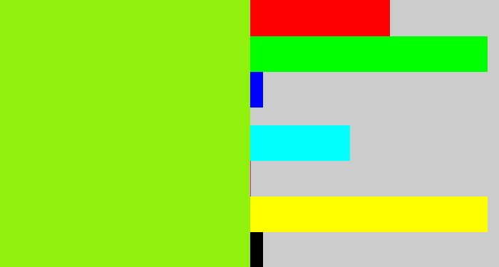 Hex color #90f10c - acid green