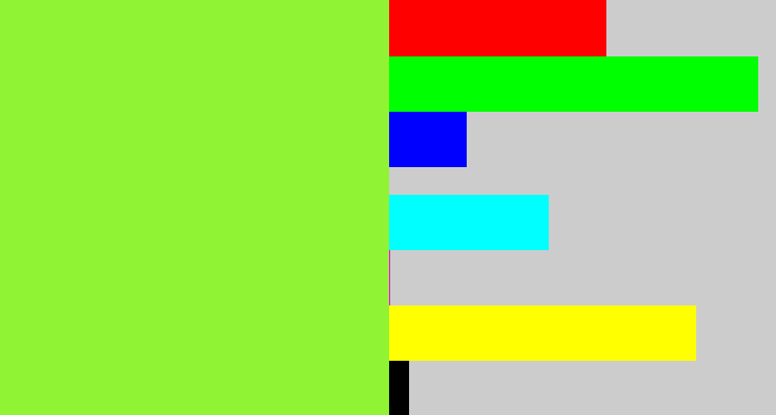 Hex color #90f333 - kiwi green