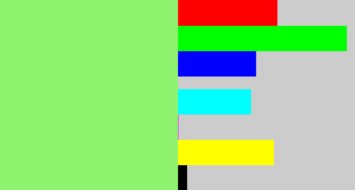 Hex color #90f36f - light green