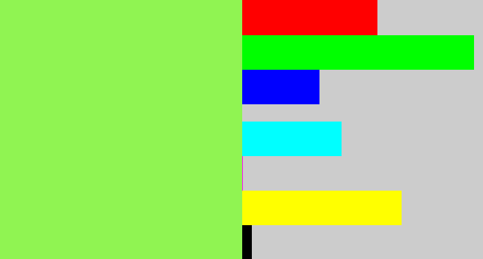 Hex color #90f452 - kiwi