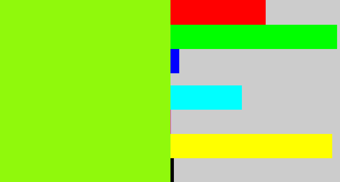 Hex color #90f90c - acid green